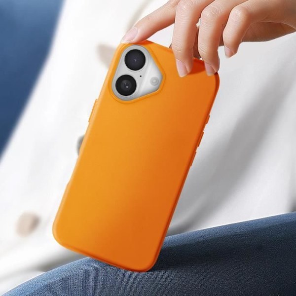 MagSafe Fodral för iPhone 16 i högkvalitativt Veganskt Läder Orange