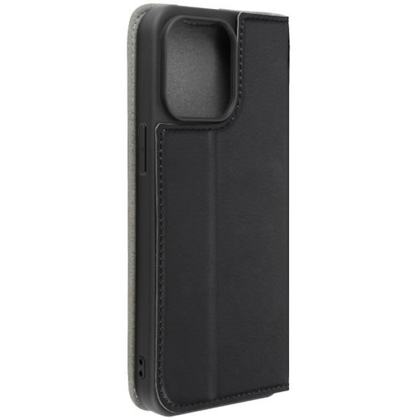 iPhone 15 Pro Max - Suojakotelo - Bigben - Musta - Ekologinen nahka - Tukitoiminto - Korttipidike Svart