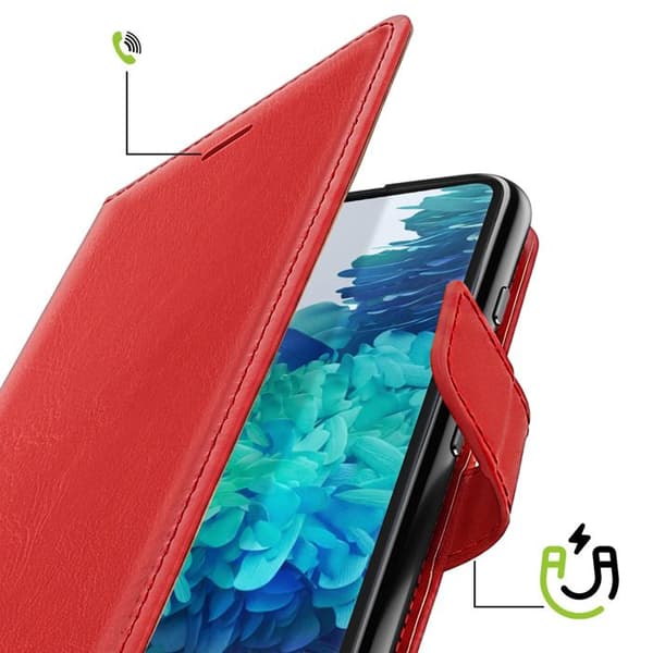 Pungetui til Samsung Galaxy S20 FE med håndledsrem og videostøtte Mayaxess Rød Röd