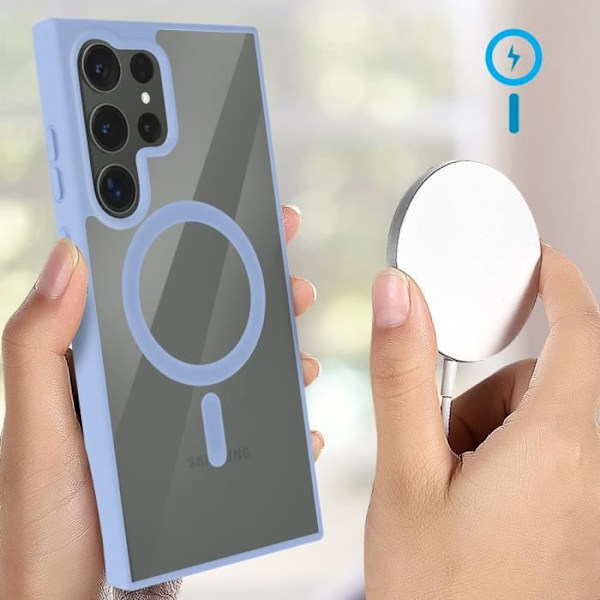 AVIZAR Suojakuori Samsung Galaxy S23 Ultralle - Kovaselkäinen Silikoni Contour - Laventelinsininen Lavendel