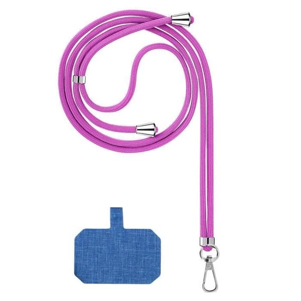 Cordon Smartphone - Justerbar Strop - Flettet Nylon - Justerbar 90cm - Rustfrit Stål Ring