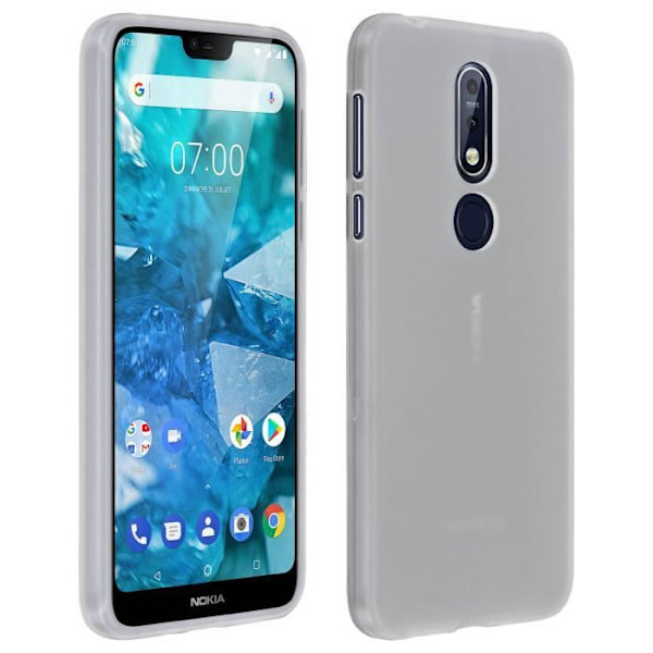 Coque - Nokia - 7.1 - Silikone Blød - Ultra-tynd - Hvid Frostet Frostad vit
