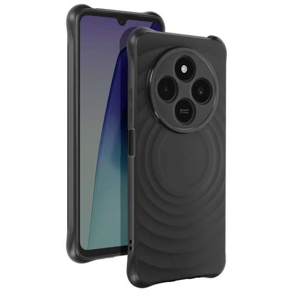 Samsung Galaxy A16 - 3D aallot teksturoitu silikoninen iskunkestävä kuori - Musta
