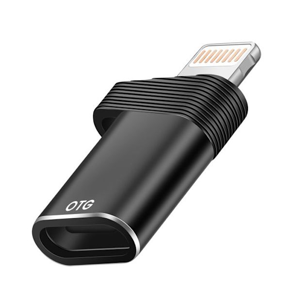 OTG-adapter - LINQ - USB-C til Lightning - 480 Mbps - Sort - Tilbehør