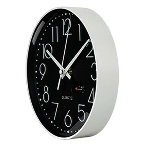 Vægur - AVIZAR - 21 cm - Sort - Metalramme - Støjsvag Sort