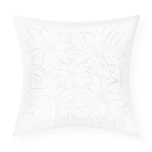 Set med 2 Kuddfodral 40x40 cm Broderad Blommig Vit