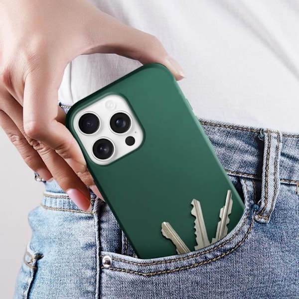 iPhone 16 Pro puolikovaa Soft-touch Anti-traces Tummanvihreä kuori Grön