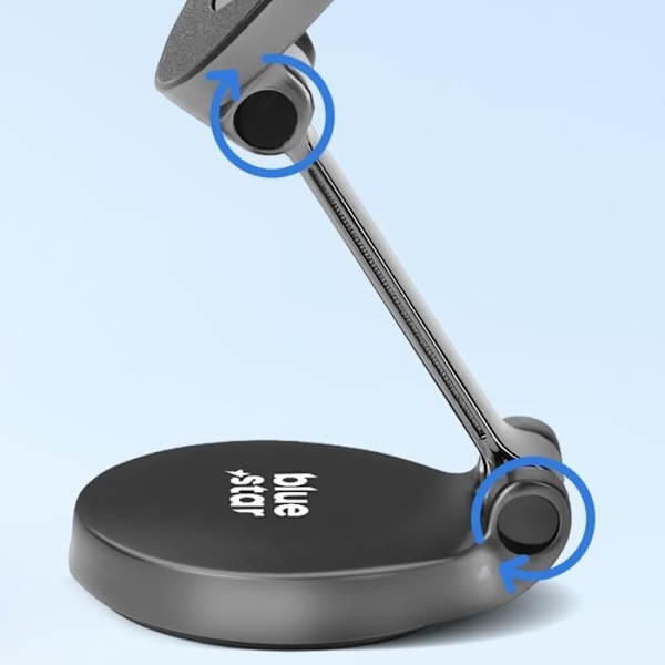 Bilhållare - BLUESTAR - Vikbar MagSafe - Självhäftande bas - Halkfri - Justerbar orientering Svart