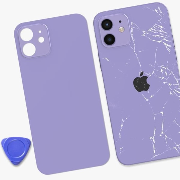 Udskiftningsglas bagtil til Apple iPhone 12 Lavendel Lila