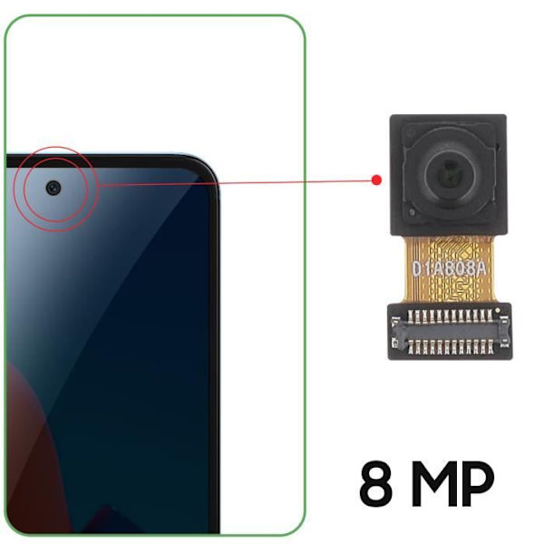 Frontkamera - AVIZAR - Xiaomi Redmi 12 - Selfie Sensor - Sort Svart