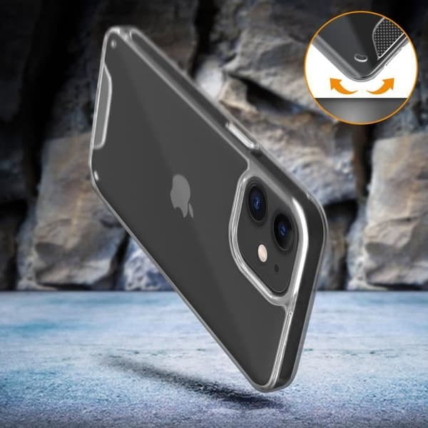 Coque - AVIZAR - iPhone 12 - Antichock - Transparent - Samling Kristall Transparent, vit