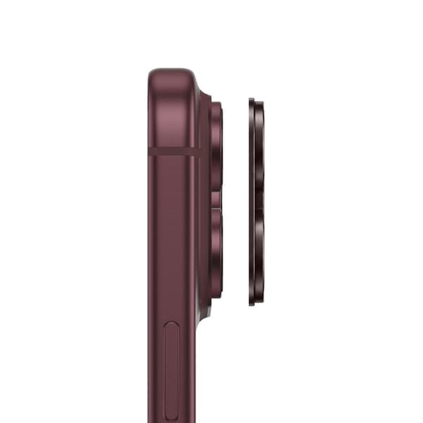 Skyddskamera för iPhone 18 Pro i Härdat Glas och Aluminium 9H Bordeaux