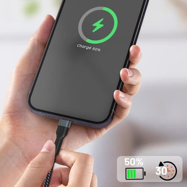 USB-C til Lightning-kabel - LINQ - 2m - Power Delivery 27W - Hurtig opladning - Dataoverførsel