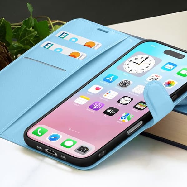 Pungetui - ZANAÉ - iPhone 17 Air - Lys blå - Video-understøttelse - Magnetisk flap Blå