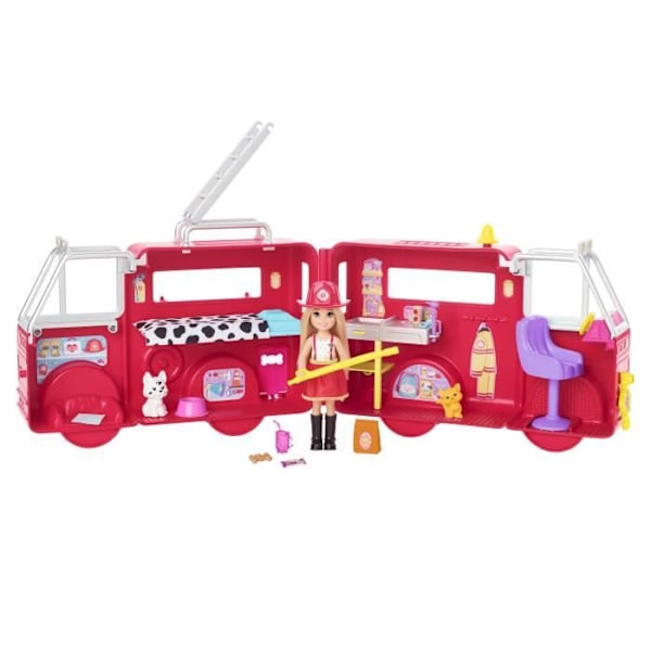 BARBIE - THE CHELSEA FIRE TRUCK - CHELSEA DOLL 15 CM AND CH