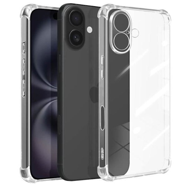 Stöttålig fodral för iPhone 16 med förstärkta hörn Mayaxess Transparent Transparent