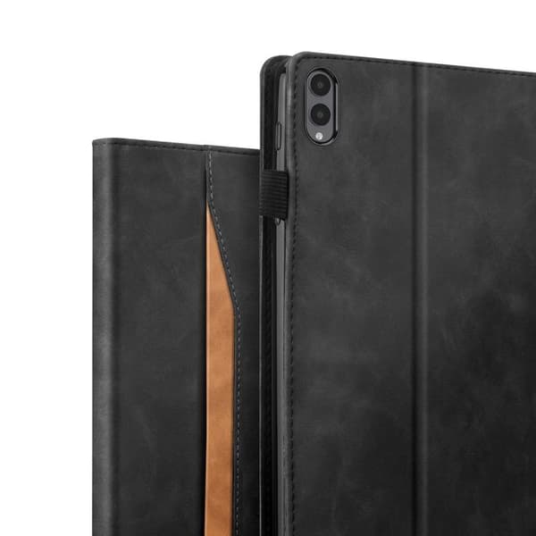 Plånboksfodral för Galaxy Tab S12 Plus med justerbart videostöd svart Svart