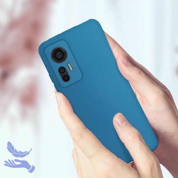 Skyddsskal AVIZAR för Xiaomi 12 Lite - Halvstyv silikon - Mjuk Soft-touch finish - Blå Blå