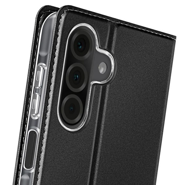 Samsung Galaxy A26 Kotelon satiini efekti, kortinpidin, video tuki Dux Ducis musta Svart