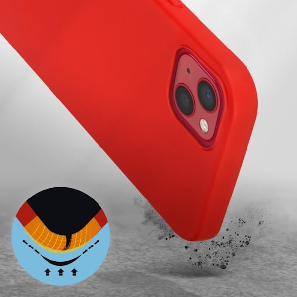 Suojakotelo - AVIZAR - iPhone 13 Mini - Puolijäykkä silikoni - Punainen pehmeä viimeistely Röd