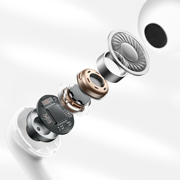 Bluetooth-hörlurar 5.0 Laddningsfodral 12H Kontrollknapp Akashi - vit Vit