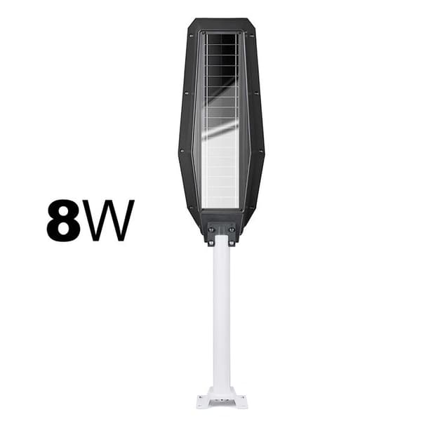 Solcelle LED lampe 8W med bevægelsessensor og 10000mAh batteri sort Svart