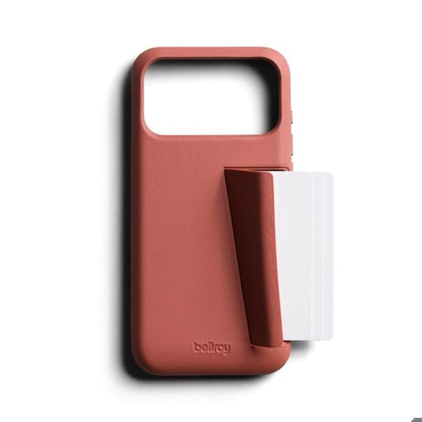 Skal för iPhone 18 Pro Max / iPhone 17 Pro Max i Läder Serie 3 Kort med Stöd Bellroy Brun brun