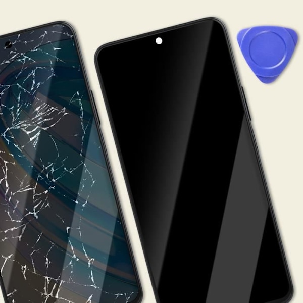 LCD-skärm + Touchglas för Honor X8a - AVIZAR - Svart - Härdat glas - Förmonterad på chassi - 5,5 tum Svart
