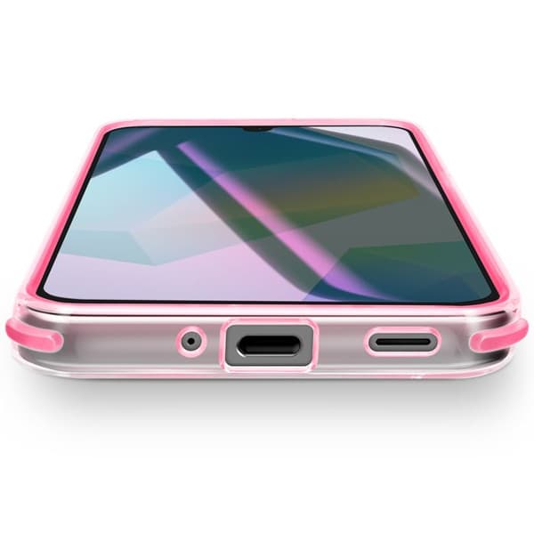Skydd för Galaxy A16 Förstärkt Design Bi-Material Texturerad Halkfri Rosa Rosa