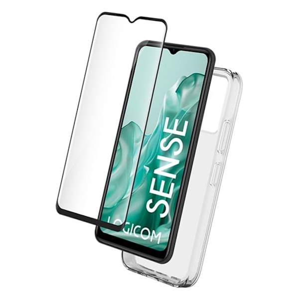 Pack Protection 2-in-1 Pehmeä Kuori Logicom SENSElle ja 9H BigBen Connected Lasi Suojakalvo Läpinäkyvä Vit