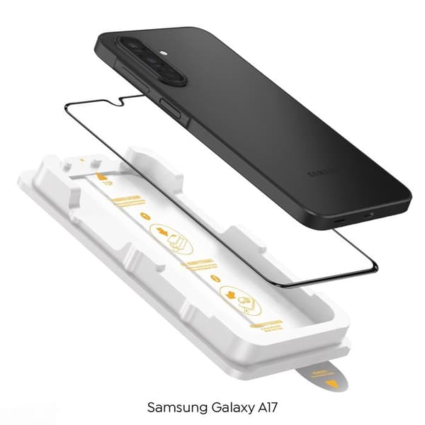 Hærdet Glas til Galaxy A17 Stødabsorberende med Magic Box Zanaé Transparent Montering Kit Vit