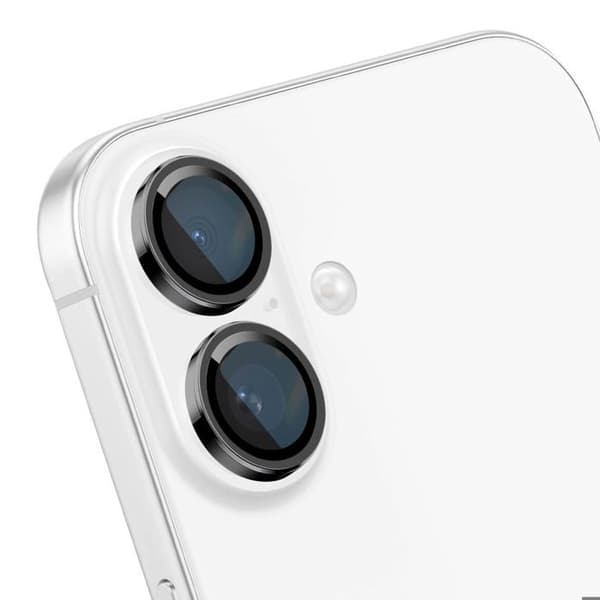 Kamerabeskyttelse til iPhone 16 med Blue Star Sort / Transparent Applikator Svart / Klar