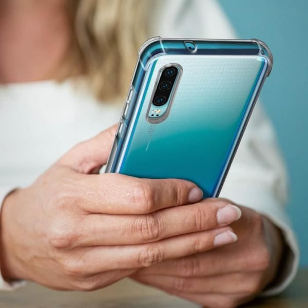 Beskyttelsespakke - AVIZAR - Huawei P30 - Blød silikonecase - 9H hærdet glasfilm - 360° beskyttelse Klar vit