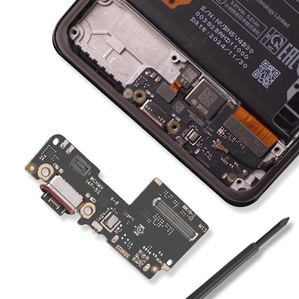 Opladerconnector og SIM-kortlæser til Xiaomi Redmi Note 14 Pro 5G Sort