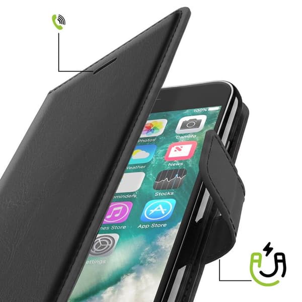 Etui til iPhone SE 2020 / 2022 med håndledsrem og videostøtte Mayaxess Sort Svart