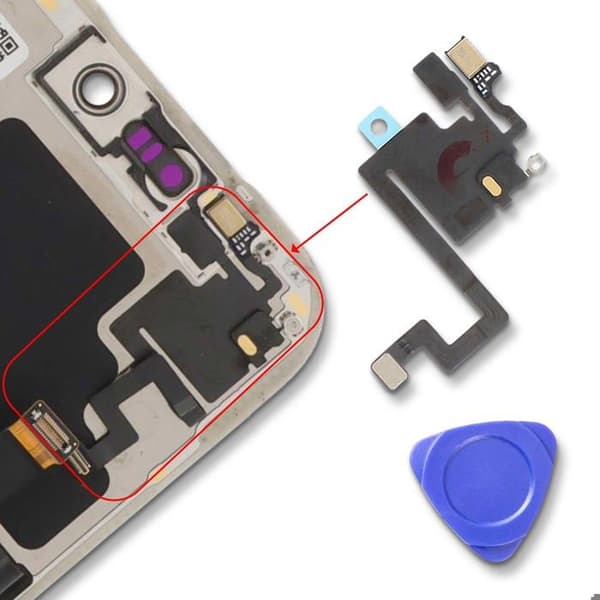 Ersättningsproximitysensor för iPhone 17 Pro Svart Svart