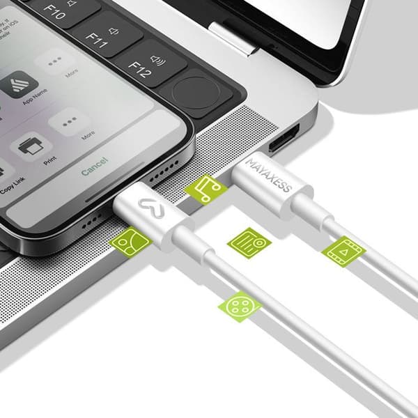 Väggadapter - Mayaxess - USB-C - Power Delivery 20W - Kabel ingår - Vit Vit