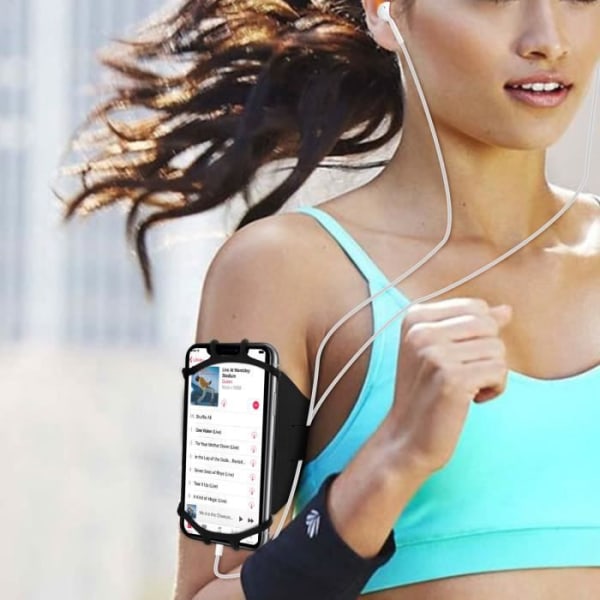 Sportarmband Smartphone 4 till 6 tum Vridbar 180° Elastiskt grepp Svart