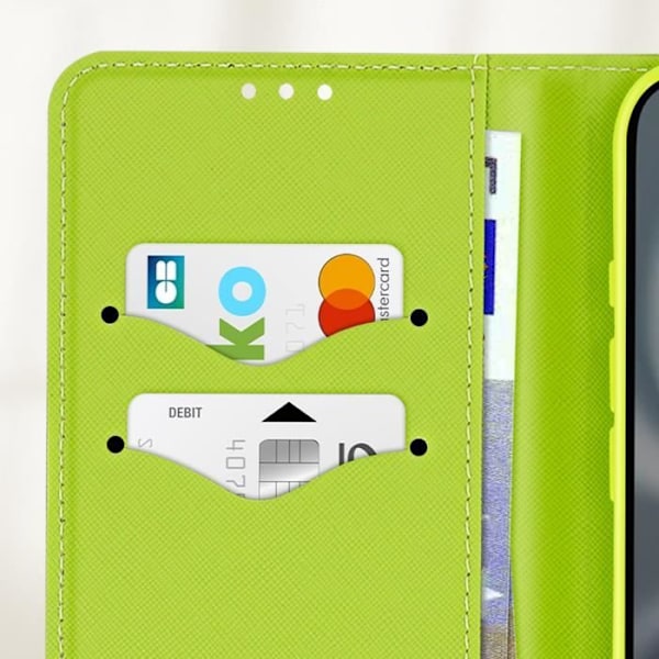Etui för iPhone 16 Plånbok Läder Saffiano Fancy Mörkblå Blå