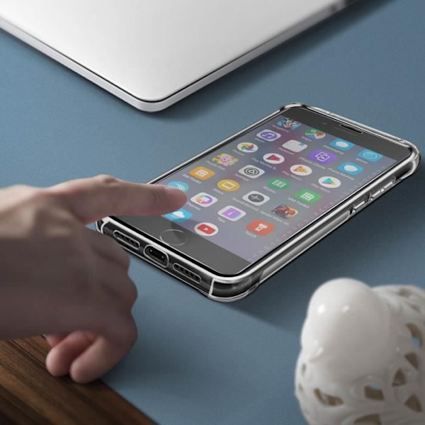 Beskyttelsespakke - AVIZAR - iPhone SE 2020 / 7 / 8 - Silikone - Tempereret glas - 360° Vit