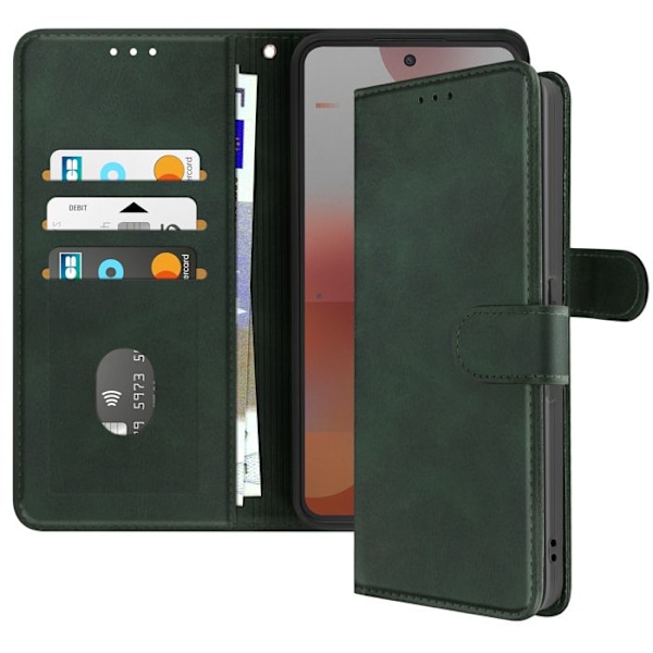 Etui för Nothing Phone 3a Pro Klokstöds Plånbok Mörkgrön Grön