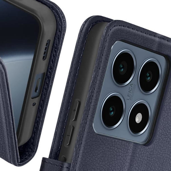 Fodral till Xiaomi 14T - AVIZAR - Stöd för plånboksvändning och video - Midnattsblå Blå