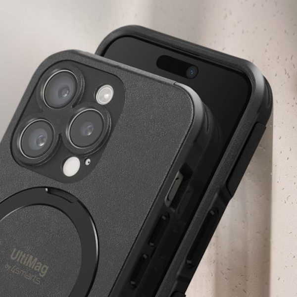 Coque - 4SMARTS - iPhone 15 Pro Max - MagSafe - Videostöd - Svart Svart