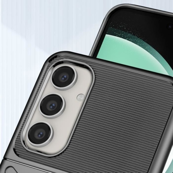 Blødt etui - AVIZAR - Samsung Galaxy S23 FE - stribet design - skridsikker - Sort Svart