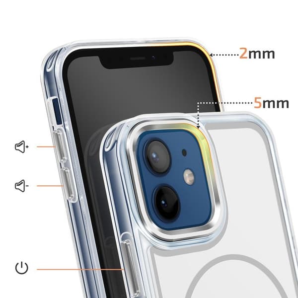 MagSafe-skal för iPhone 12 / 12 Pro Ultra Förstärkt Bi-material Vit Vit
