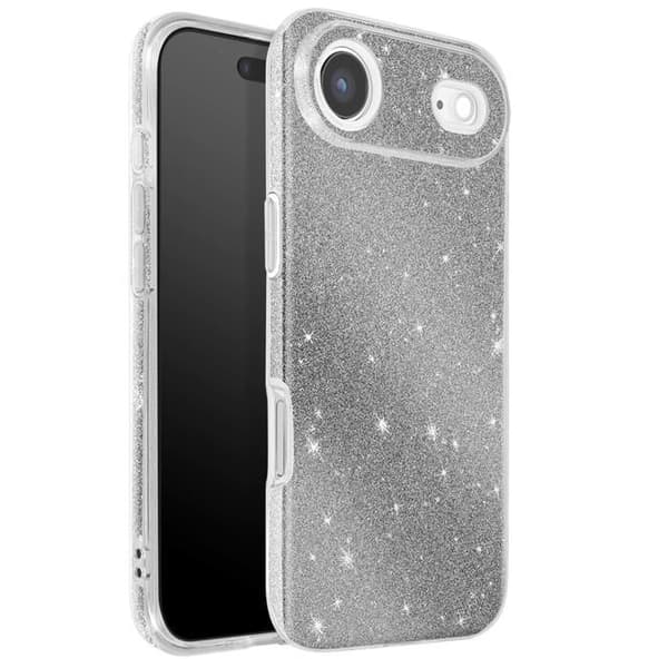 Skal för iPhone Air Design i Två Material och Glittrig Silverfinish Grå
