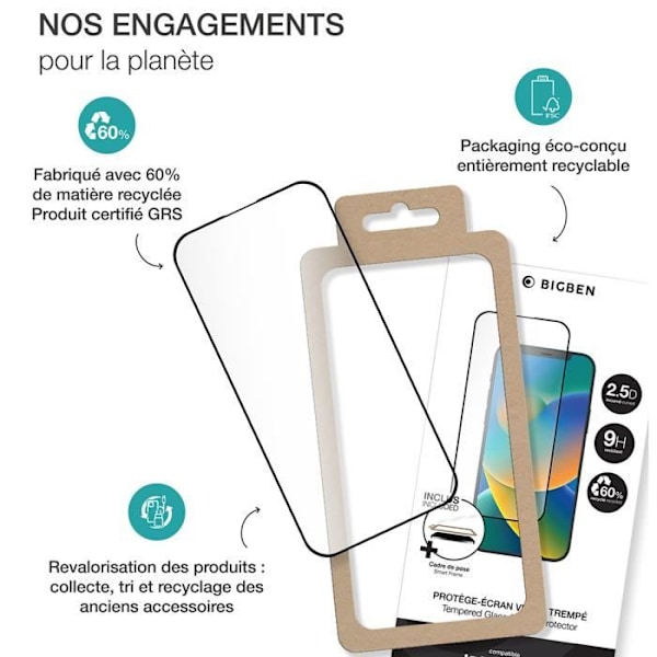 Skærmbeskyttelse - BigBen - Xiaomi Redmi 14C 4G/5G - Hærdet Glas 2.5D - Modstand 9H - Anti-fingeraftryk Transparent