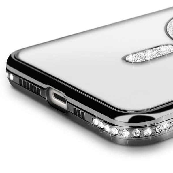Coque - Diamant - iPhone 14 Pro - Strass Sort - Kamera Beskyttelse - MagSafe Kompatibel Svart