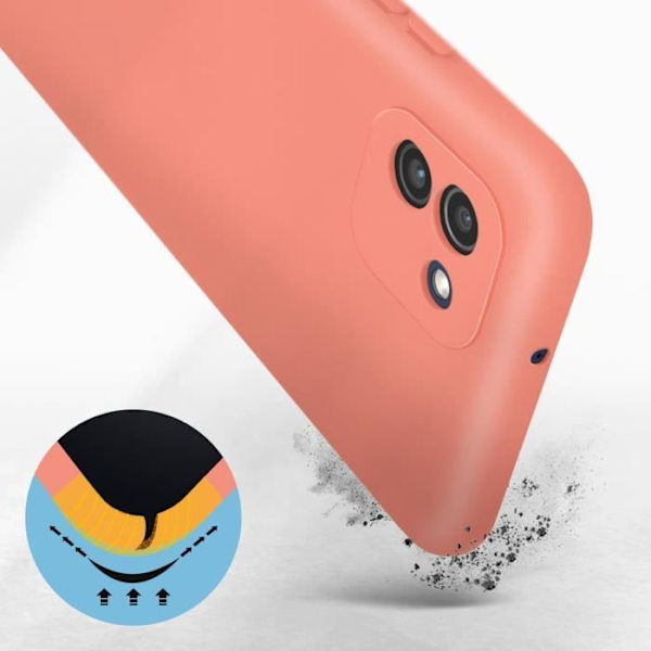 Skyddshölje AVIZAR för Samsung Galaxy A03 - Semi-hård silikon - Soft-touch yta - Rosa Rosa