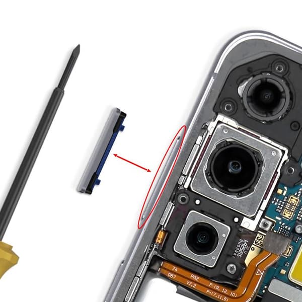 Volymknapp för Galaxy S25 FE Reparation Sidokomponent Service Pack Samsung Ljusblå Blå